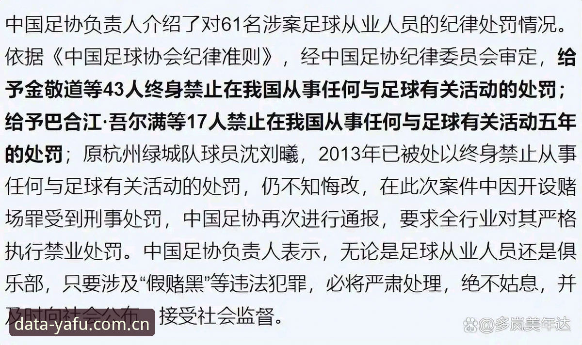 足协第三批禁足名单解读：终身禁足与五年处罚的界限究竟在哪？
